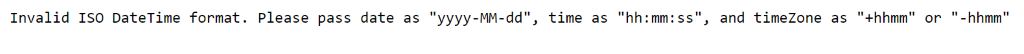 API example resulting in error