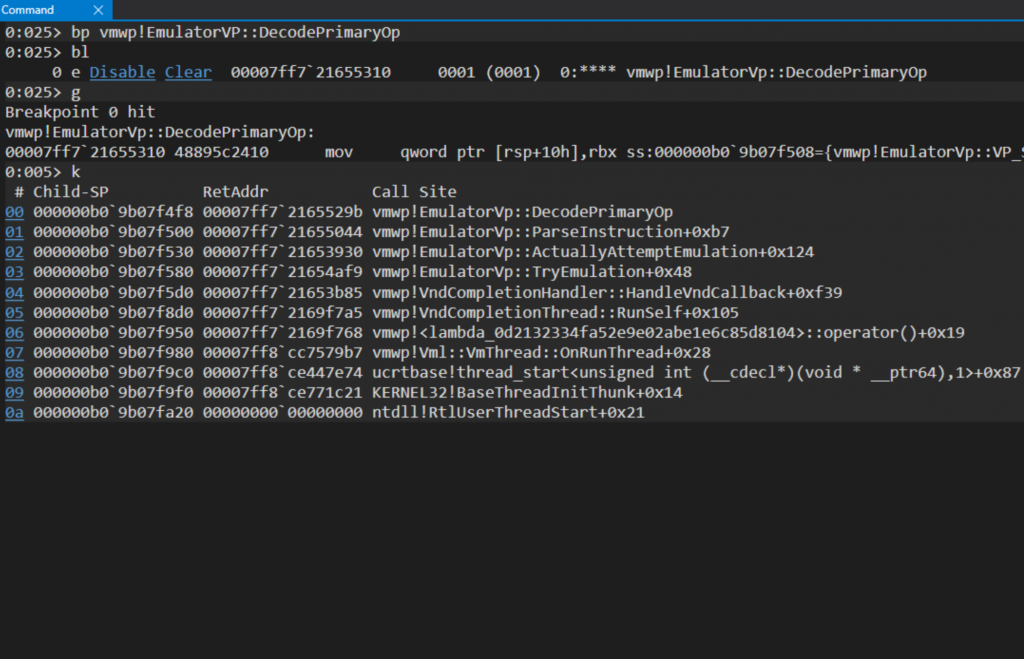 EmulatorVP decode primary