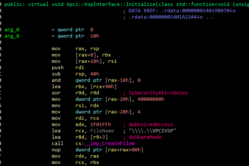 VSP interface