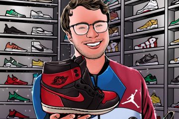 A person holding a pair of shoes Description automatically generated with medium confidence
